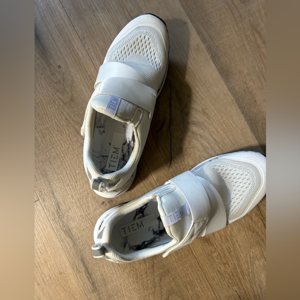 TIEM White Slip-On Athletic Sneakers for Women